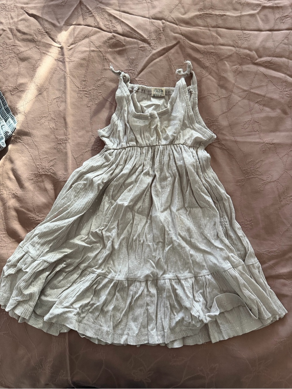 Girls Cream Ruffle Sundress - Soft Cotton